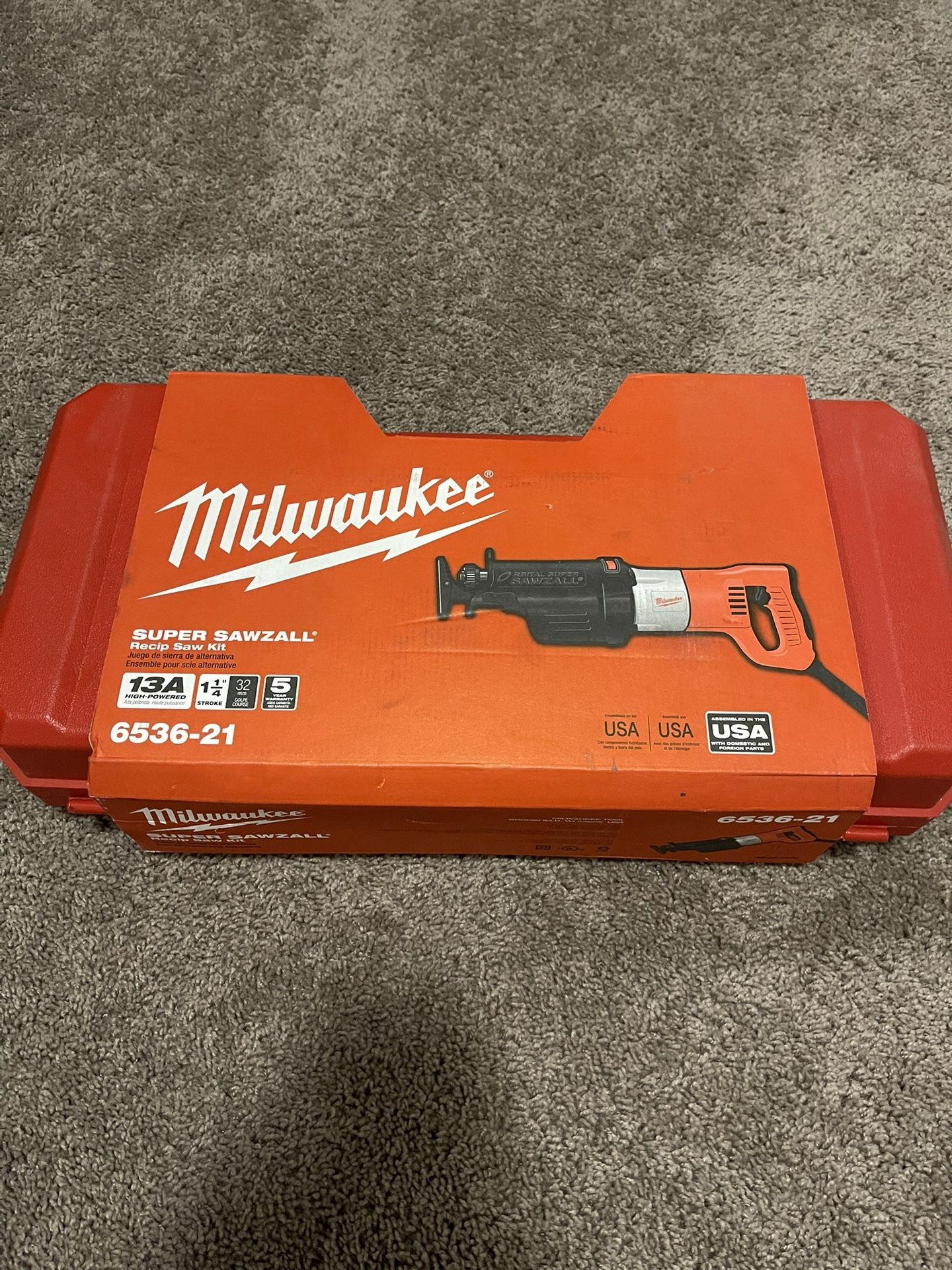 Milwaukee Orbital Super Sawzall 13A, Reciprocating Saw With Case