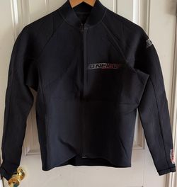 O'Neill Women’s Reactor 2mm Wetsuit Jacket L Black Neoprene Long Sleeve Zip Top