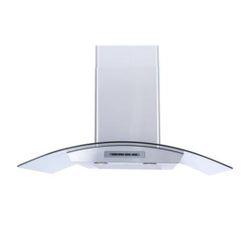 Windster 30 Inch Convertible Island Hood Stainless With Glass Base