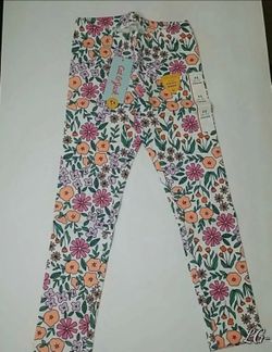 Kids floral multicolor  leggings size XS 4/5 (O)