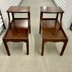 Two Vintage Mid Century Modern Step End Tables