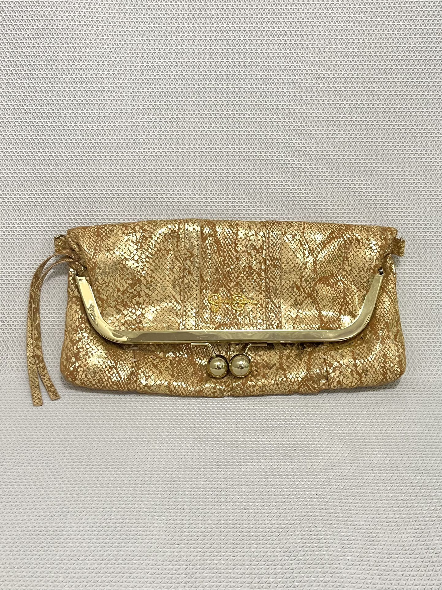 Jessica Simpson Clutch Metallic Gold Bag