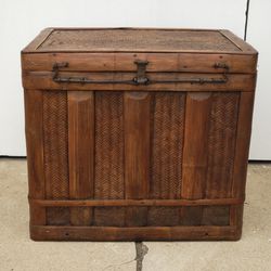 Vintage Chinese Bamboo Chest / Table