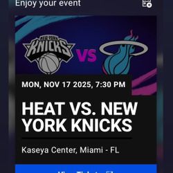 NEW YORK KNICKS VS MIAMI HEAT