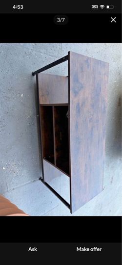 BETTAHOME Rustic Brown TV Stand with Metal frame