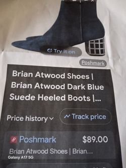 Brian Atwood size 8 Dark Blue Suede Heeled Boots