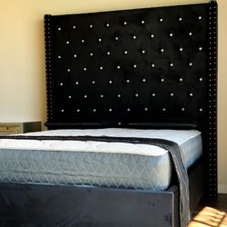 Brand New Black Queen Size 6foot Tall Bed Frame With New Mattress/Fast Delivery 