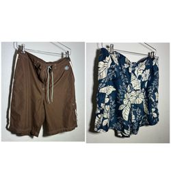 2 pairs men swim trunks, both size Large