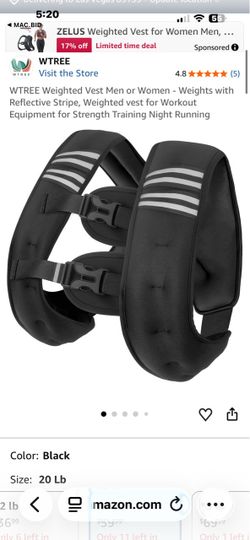 WTREE Weighted Vest 20 lb Black