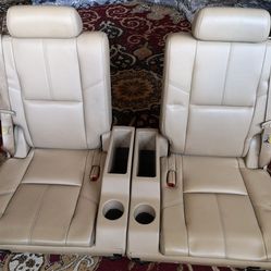 07-14 Chevy Suburban 3rd Row Rear Seat Tan Leather OEM