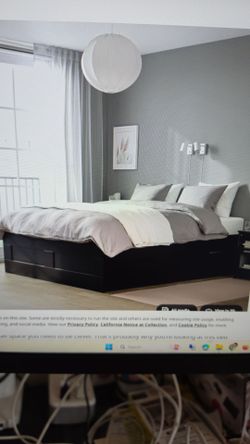 IKEA Brimnes Queen bed frame w/ drawers & DreamCloud memory foam 13" mattress