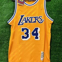 SHAQUILLE O’NEAL LOS ANGELES LAKERS MITCHELL & NESS JERSEY BRAND NEW WITH TAGS SIZES MEDIUM, LARGE AND XL AVAILABLE