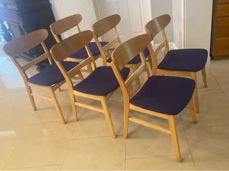 Light Wood Dining Side Chairs (6)