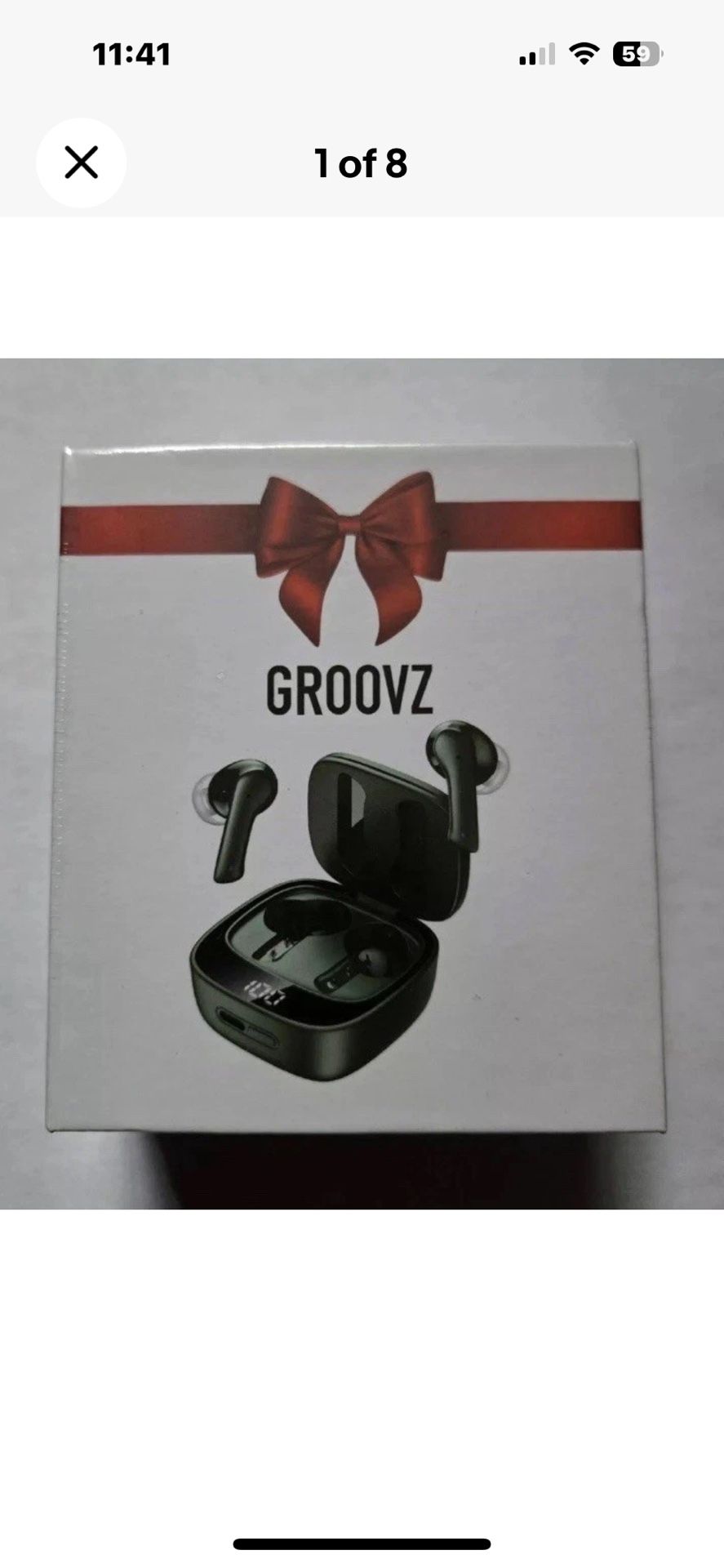 GROOVZ Wireless Earbuds with LED Charging Case Priced to Sell