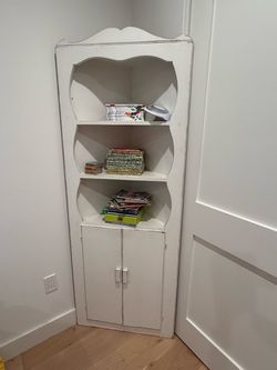 FREE White Wood Corner Shelf Cabinet