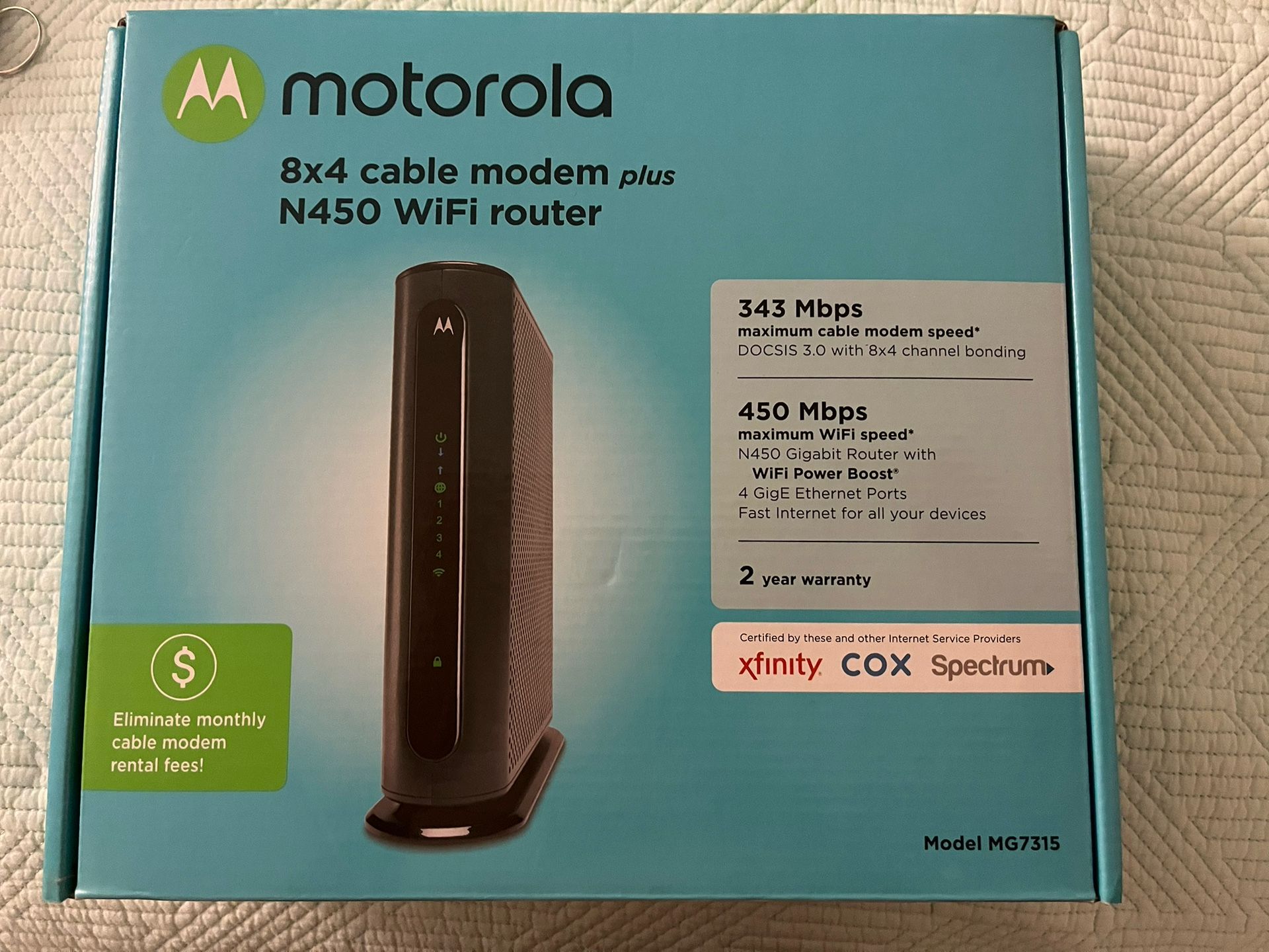 Motorola MG7315 Modem WiFi Router Combo