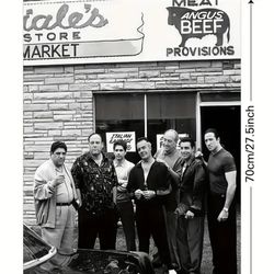 1pc Unframed Canvas Poster, Modern Art, Sopranos Photo Wall Decor, Black And White Poster, Ideal Gift For Bedroom Living Room Corridor, Wall Art, Wall