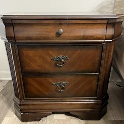 Wood Night Stand - Velvet Top Drawer