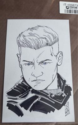Hawkeye OOAK Original Sketch Drawn And Signed By Artist Tom Hodges With COA 2022
