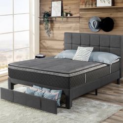 full bed frame with storage