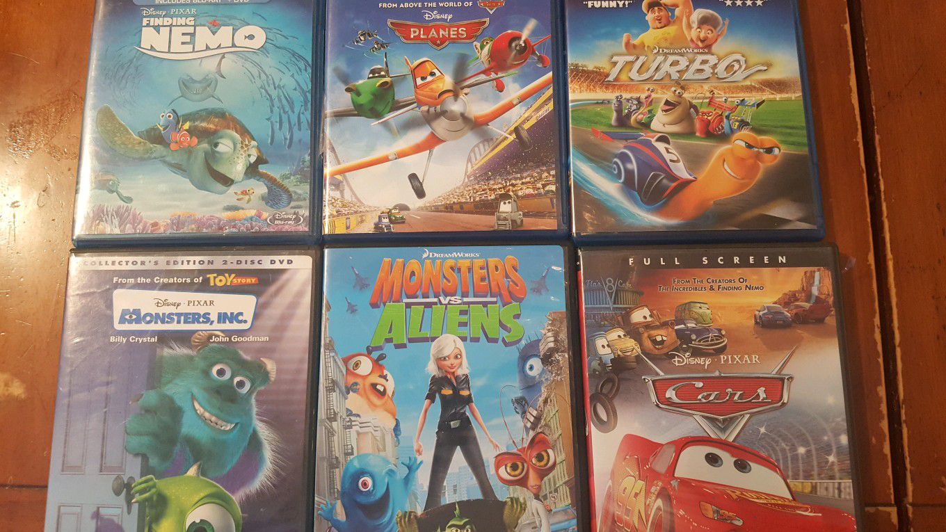 Collectors editions finding nemo,planes.turbo,monsters,Inc,monsters vs aliens,and cars