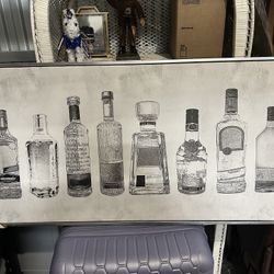 40x19.5 Canvas Print With Silver Frame 