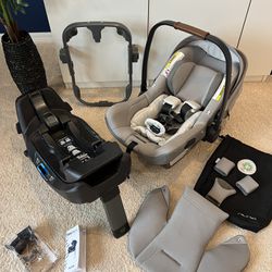 Like New! Nuna Pipa Lite Infant Car Sear, Relx Base and Nuna Mixx Stroller Adapter 