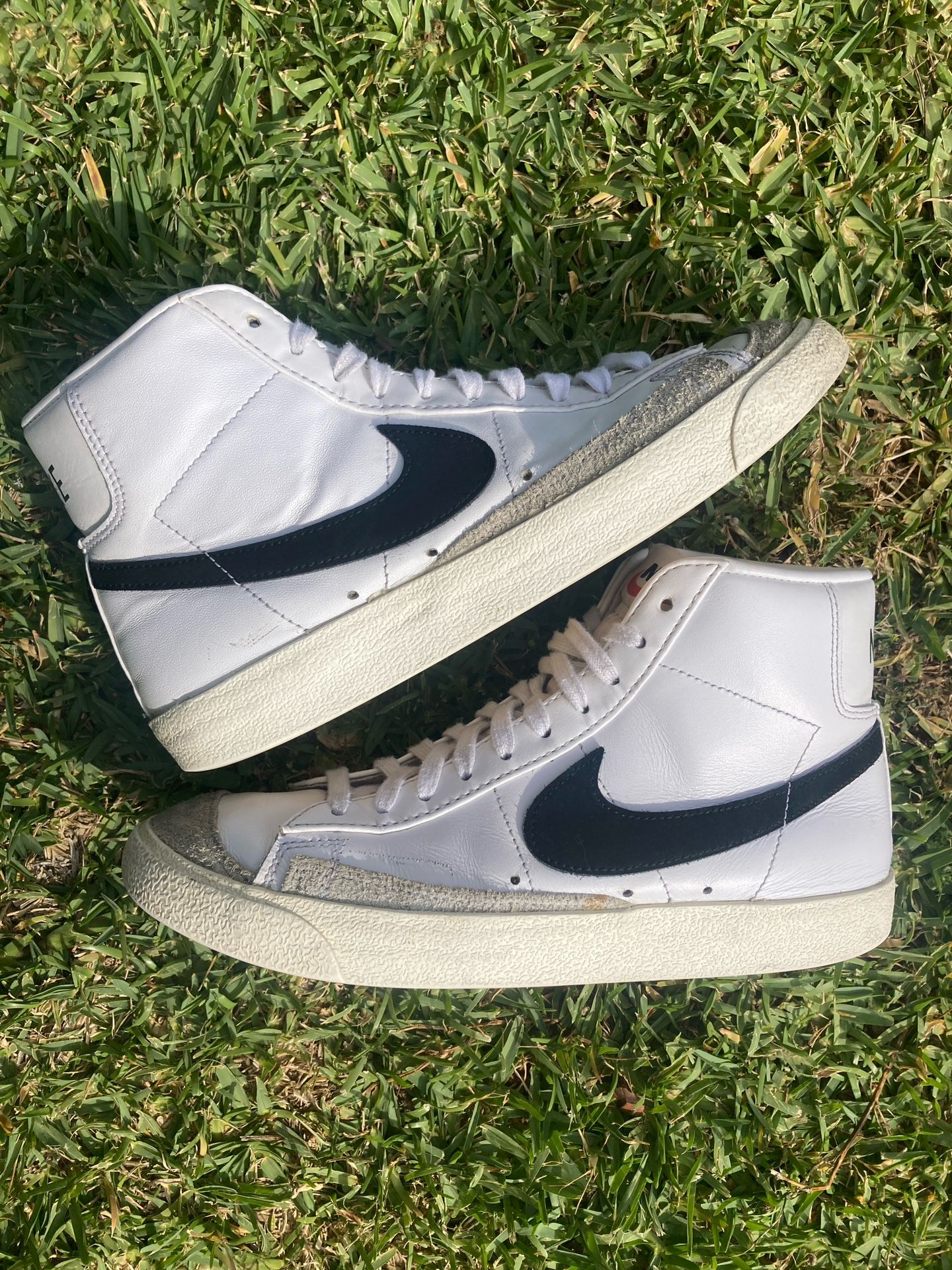 Mens Size 7.5 - Nike Blazer Mid Black White Used No Box