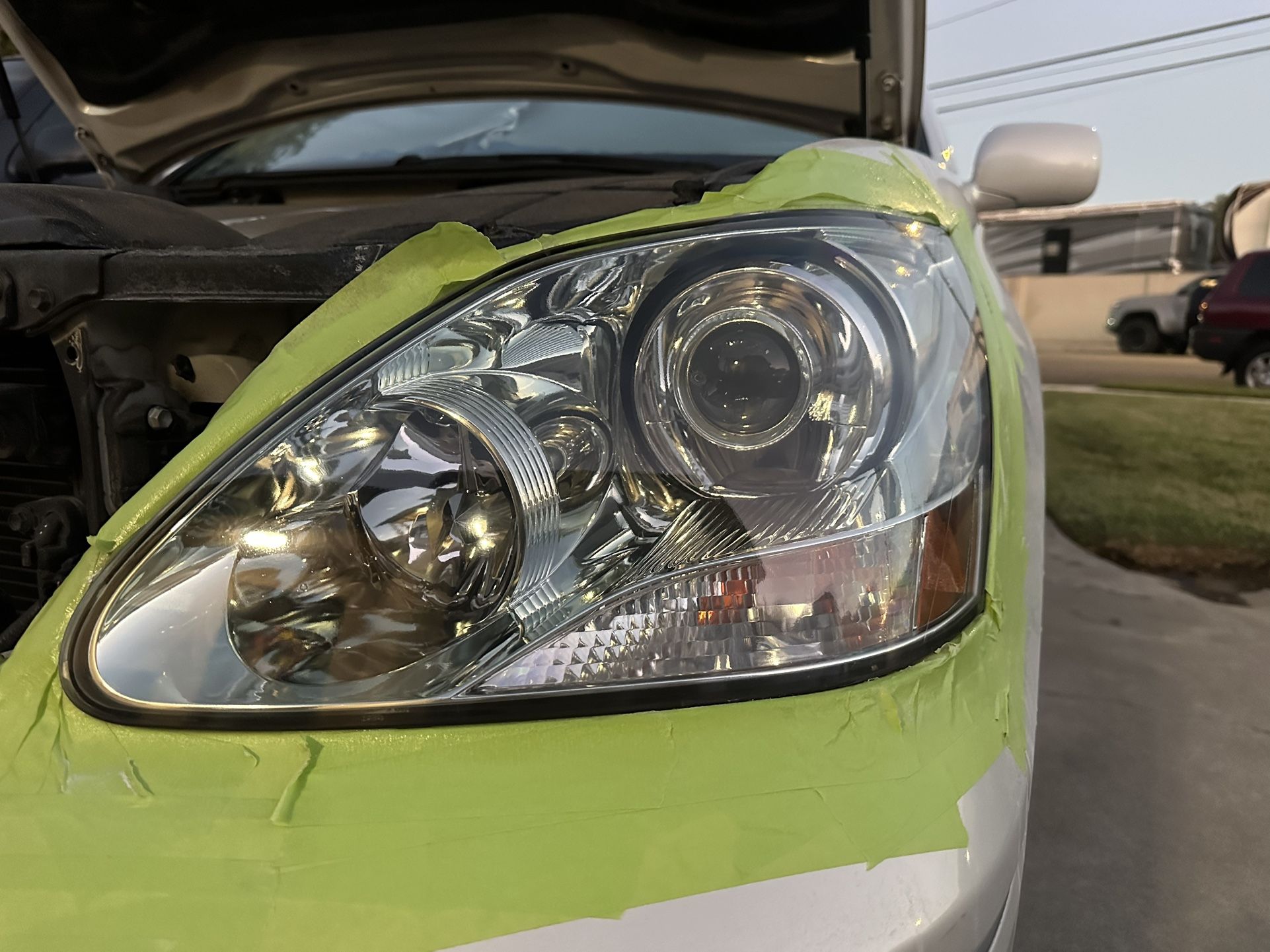 Professional headlight restoration