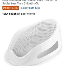 Angelcare Baby Bath Support (Gray) | Ideal for Babies Less Than 6 Months Old