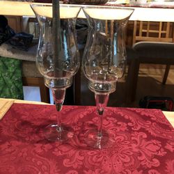 Vintage Princess House Hurricane Candle Holders