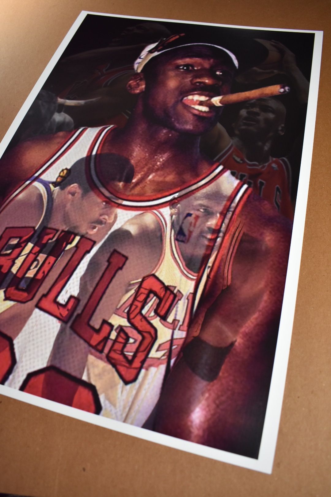 Chicago Bulls Collage Michael Jordan Champion Art Print