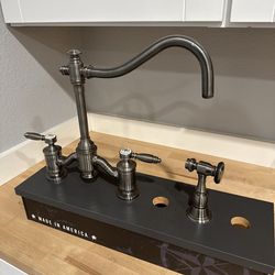 Waterstone Annapolis Bridge Faucet – Lever Handles with Shower accessory