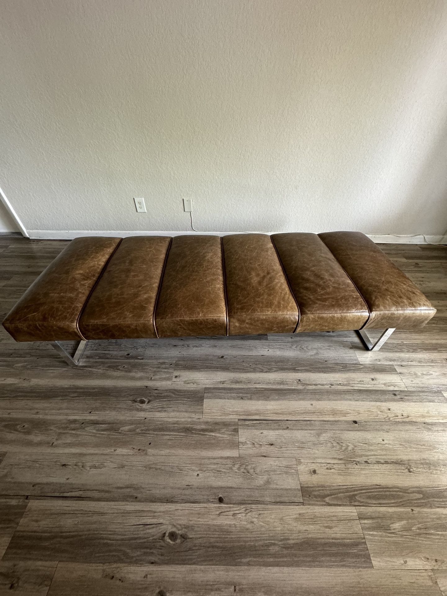Leather Tufted Bench Like New