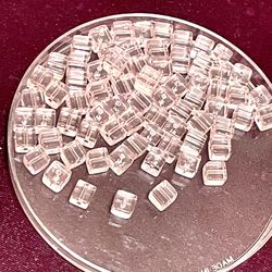 Lot Of Pink Cubed Beads