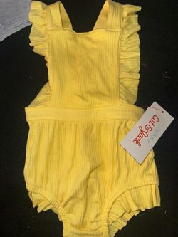 3-6 Month Cat & Jack Baby Yellow Ruffle Romper