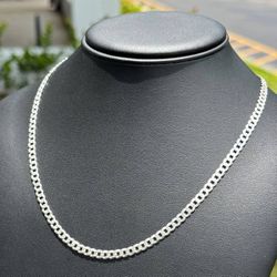 Jewelry .925 sterling silver Curb link chain necklace 22.00” 4.50mm