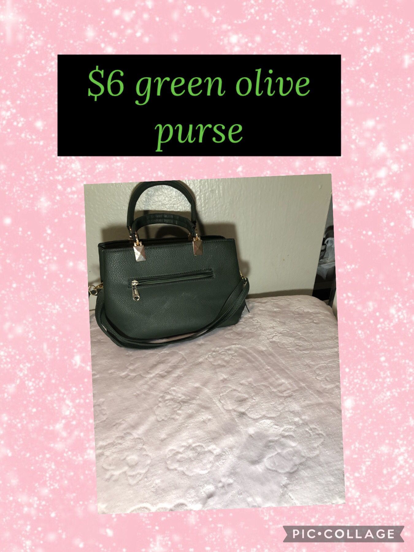$6 Green Olive Purse 