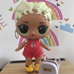 LOL DOLL - MGA SWAG -  LARGE 11 INCH HEAVY DOLL WITH HER BACKPACK!