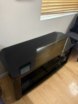 Black Glass TV Stand