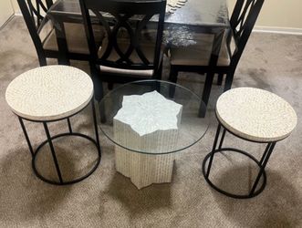 3 piece mother of pearl inlay coffee table set view all photos for details pickup Gaithersburg md20877