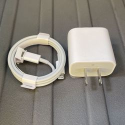 20W Genuine OEM Apple iPhone Fast Charger & USB-C Lightning Cable