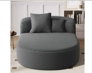 Round Oversized Lounge Chair with Pillows