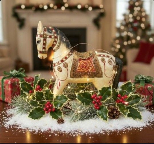 Rare Antique Handcrafted Wooden HORSE STATUE 11"X 9" Unique and Beautiful! 