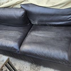 Leather Sofa Dark Brown 