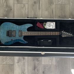 Laguna LE400QBL Electric Guitar w/ Floyd Rose + Hard Case