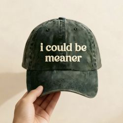Washed Embroidered Hat. Funny. Humor 