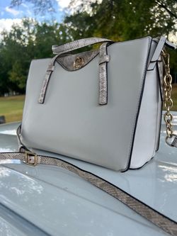 Nine West White Leather Satchel Handbag