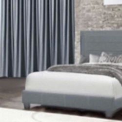 MODERN   Queen Size Gray  Four Piece Bedroom Set. Mattress sold separately 