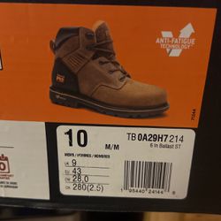 Timberland Pro Ballast 6” Safety Toe Size 10 New With Box 